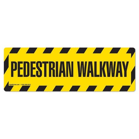 SIGNMISSION Pedestrian Walkway 18in Non-Slip Floor Marker, 16" x 16", FD-R-16-99830 FD-R-16-99830